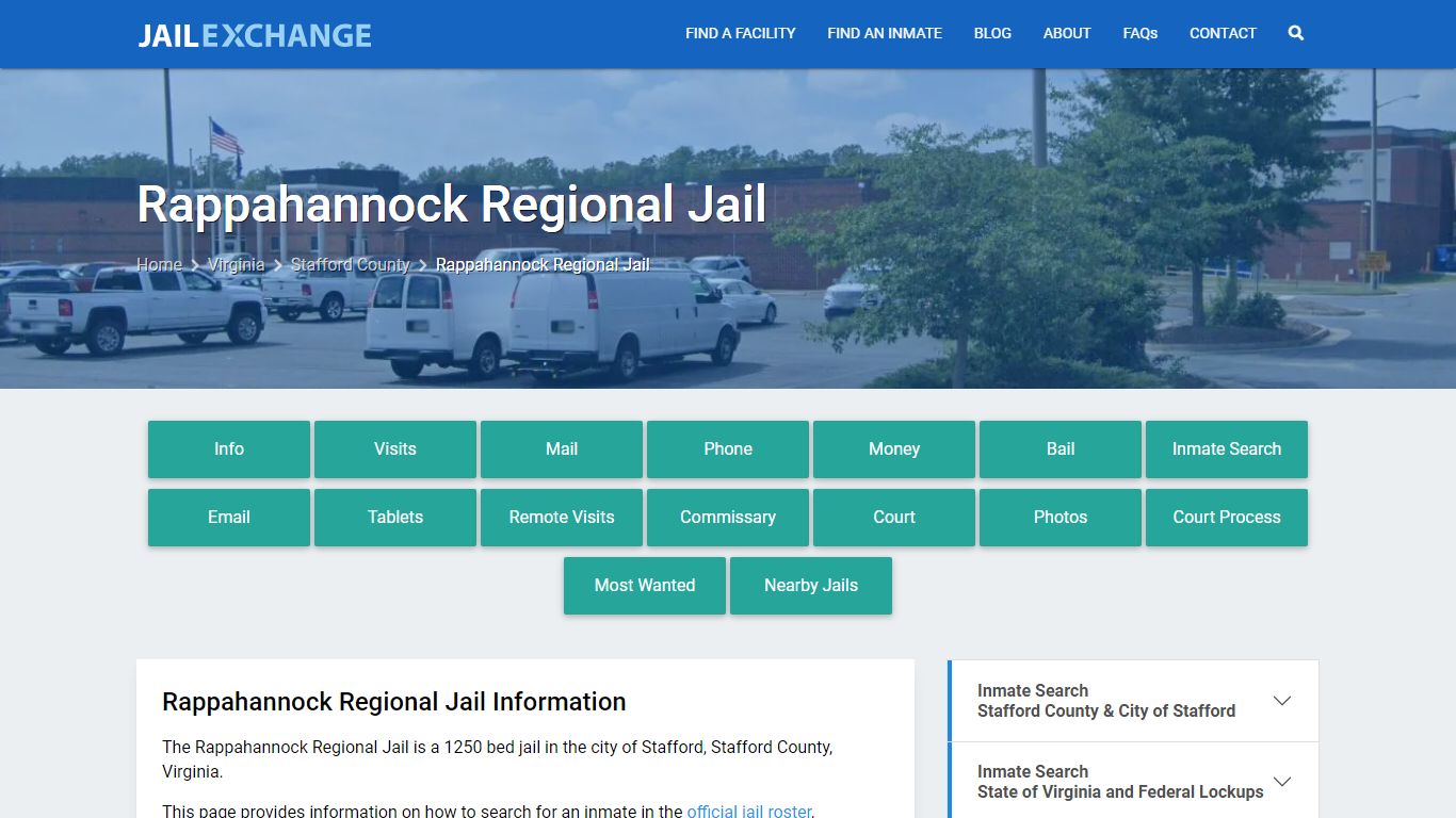 Rappahannock Regional Jail, VA Inmate Search, Information